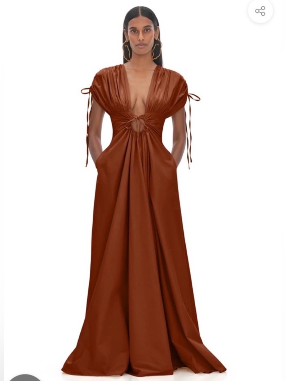 Andrea Iyamah Xena Dress Burnt Orange Size Medium (US 8-10) Cotton Maxi Dress - Picture 14 of 16